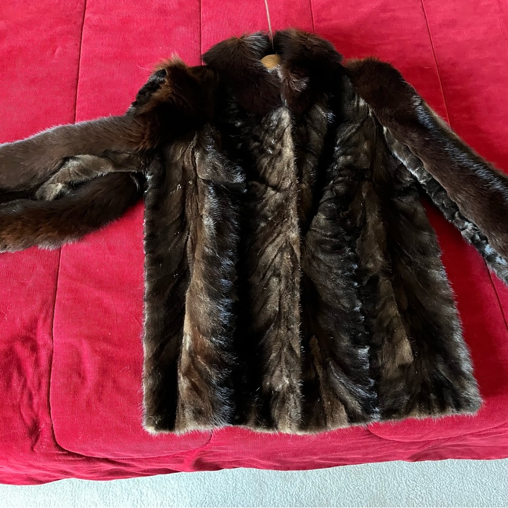 Vintage dark mink fur coat, size small